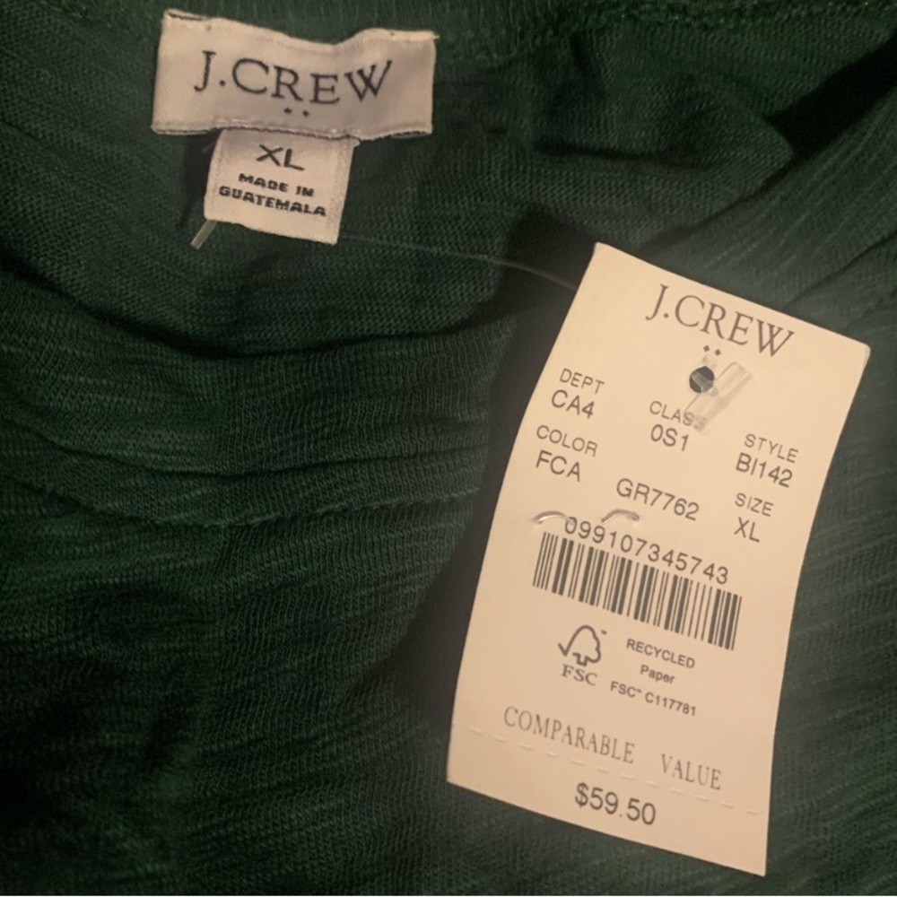 🆕 J. Crew Short-sleeve Tie-waist T-shirt Dress. Size XL. Dark green. - Picture 6 of 6
